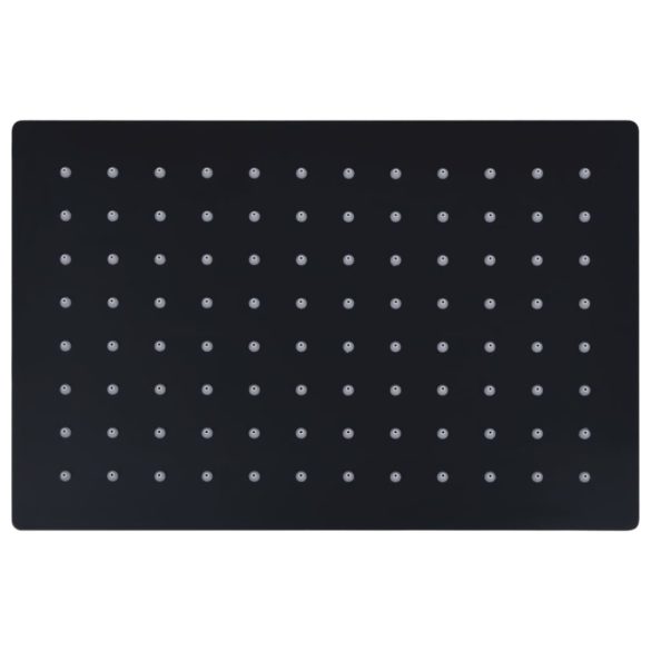 fekete négyszögletes rozsdamentes acél esőztető zuhanyfej 30x20 cm