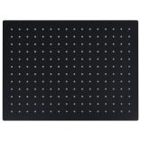 fekete négyszögletes rozsdamentes acél esőztető zuhanyfej 40x30 cm