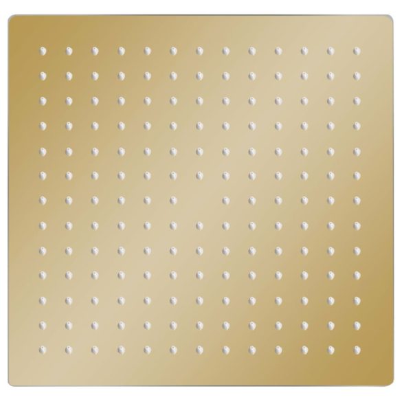 aranyszínű négyszögletes rozsdamentes acél esőztető zuhanyfej 30x30 cm