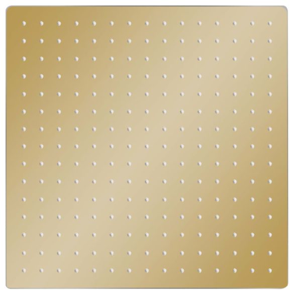 aranyszínű négyszögletes rozsdamentes acél esőztető zuhanyfej 40x40 cm