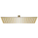 aranyszínű négyszögletes rozsdamentes acél esőztető zuhanyfej 50x50 cm