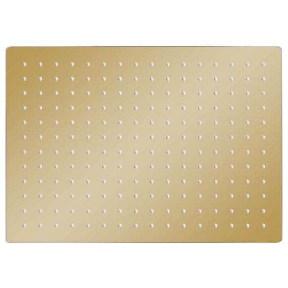 aranyszínű négyszögletes rozsdamentes acél esőztető zuhanyfej 40x30 cm