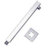 ezüstszínű négyszögletes rozsdamentes acél zuhanytartókar 30 cm