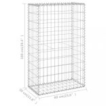 horganyzott acél gabion fal fedéllel 60 x 30 x 100 cm