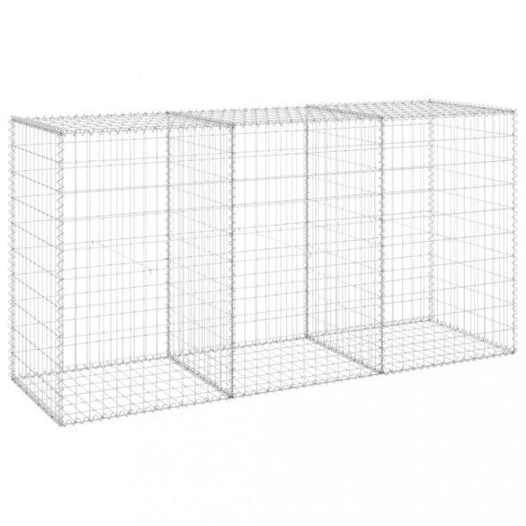 horganyzott acél gabion fal fedéllel 200 x 60 x 100 cm