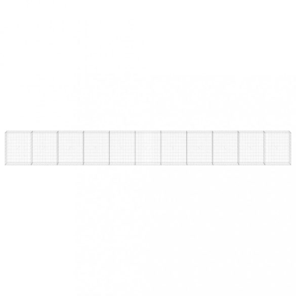 horganyzott acél gabion fal fedéllel 900 x 30 x 100 cm