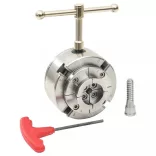 4 pofás ezüst acél fa tokmány M33 csatlakozóval 96 mm