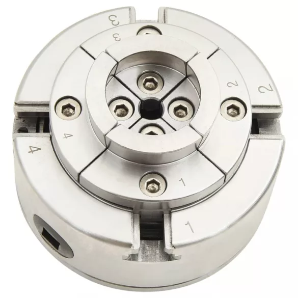 4 pofás ezüst acél fa tokmány M33 csatlakozóval 96 mm