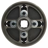 4 pofás fekete acél fa tokmány M33 csatlakozóval 150x63 mm