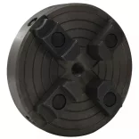 4 pofás fekete acél fa tokmány M18 csatlakozóval 150x63 mm