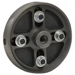 4 pofás fekete acél fa tokmány M18 csatlakozóval 150x63 mm