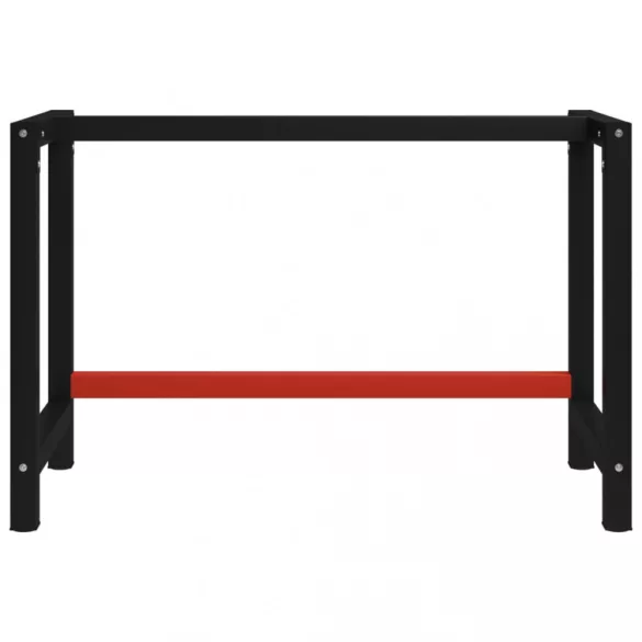 fekete és piros fém munkapadváz 120 x 57 x 79 cm