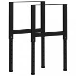 2 db fekete állítható fém munkapadváz 55 x (69-95,5) cm