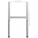 2 db szürke állítható fém munkapadváz 55 x (69-95,5) cm