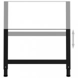 2 db fekete állítható fém munkapadváz 85 x (69-95,5) cm