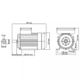 2 pólusú egyfázisú alumínium villanymotor 2,2kW / 3LE 2800 f/p
