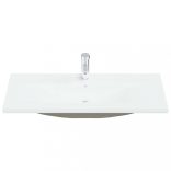 fehér kerámia beépíthető mosdókagyló csapteleppel 101x39x18 cm