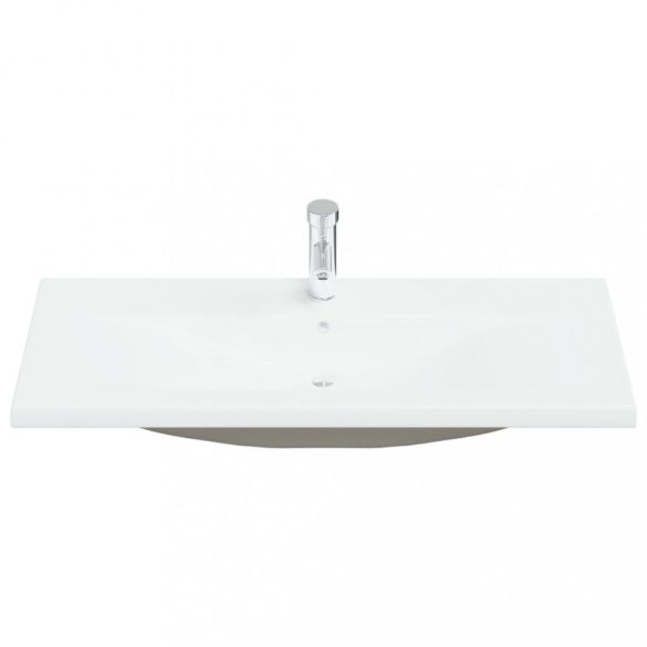 fehér kerámia beépíthető mosdókagyló csapteleppel 101x39x18 cm