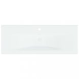 fehér kerámia beépíthető mosdókagyló csapteleppel 101x39x18 cm