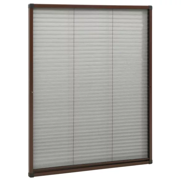 barna alumínium pliszé ablakszúnyogháló 60 x 80 cm