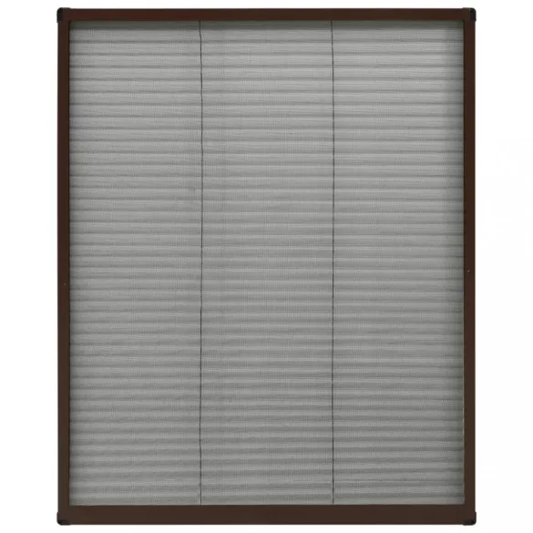 barna alumínium pliszé ablakszúnyogháló 80 x 100 cm