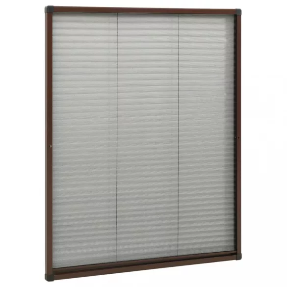 barna alumínium pliszé ablakszúnyogháló 80 x 100 cm