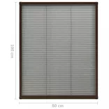 barna alumínium pliszé ablakszúnyogháló 80 x 100 cm