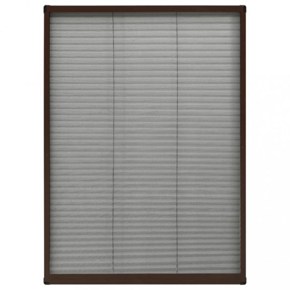 barna alumínium pliszé ablakszúnyogháló 80 x 120 cm