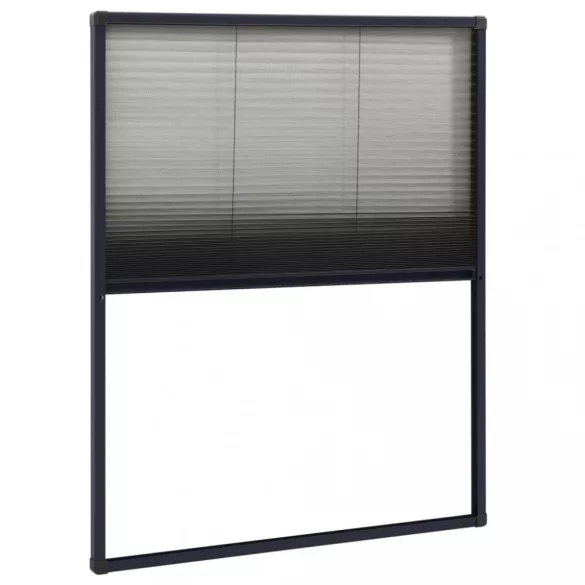 antracitszürke alumínium pliszé ablakszúnyogháló 60 x 80 cm