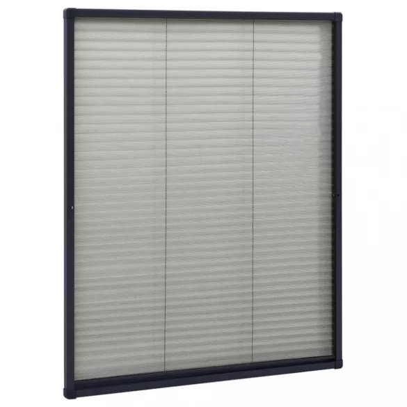 antracitszürke alumínium pliszé ablakszúnyogháló 60 x 80 cm