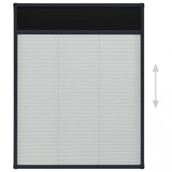 antracitszürke alumínium pliszé ablakszúnyogháló 60 x 80 cm