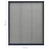antracitszürke alumínium pliszé ablakszúnyogháló 60 x 80 cm
