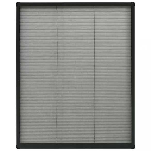 antracitszürke alumínium pliszé ablakszúnyogháló 80 x 100 cm