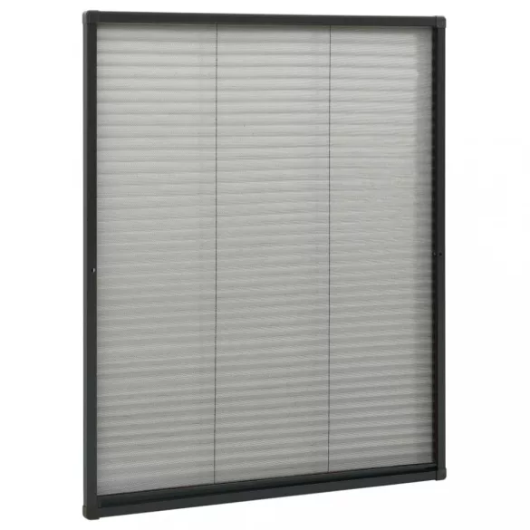 antracitszürke alumínium pliszé ablakszúnyogháló 80 x 100 cm