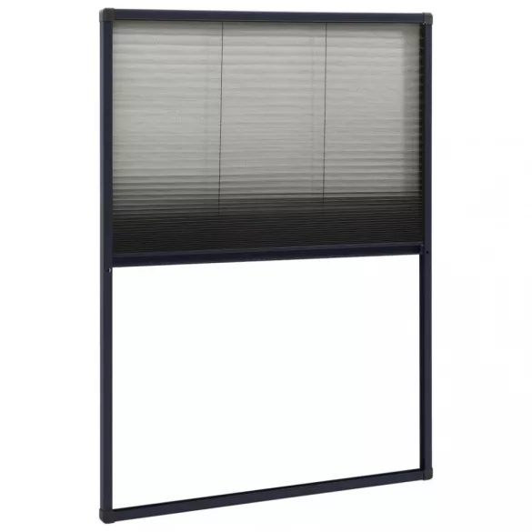 antracitszürke alumínium pliszé ablakszúnyogháló 80 x 120 cm