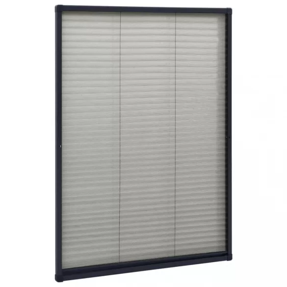 antracitszürke alumínium pliszé ablakszúnyogháló 80 x 120 cm