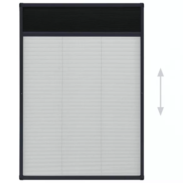 antracitszürke alumínium pliszé ablakszúnyogháló 80 x 120 cm