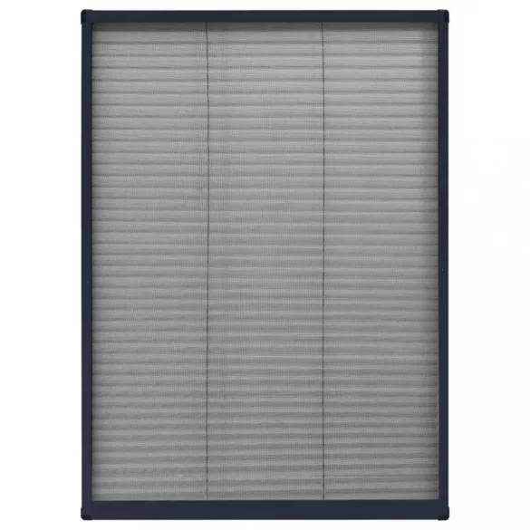 antracitszürke alumínium pliszé ablakszúnyogháló 80 x 120 cm