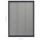 antracitszürke alumínium pliszé ablakszúnyogháló 80 x 120 cm