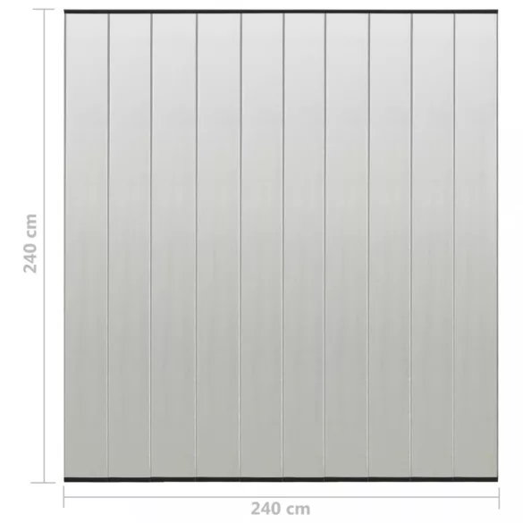 fekete szúnyogháló ajtóra 10 részes hálós függönnyel 240x240 cm