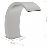 304-es rozsdamentes acél medenceszökőkút LED-ekkel 22x60x70 cm