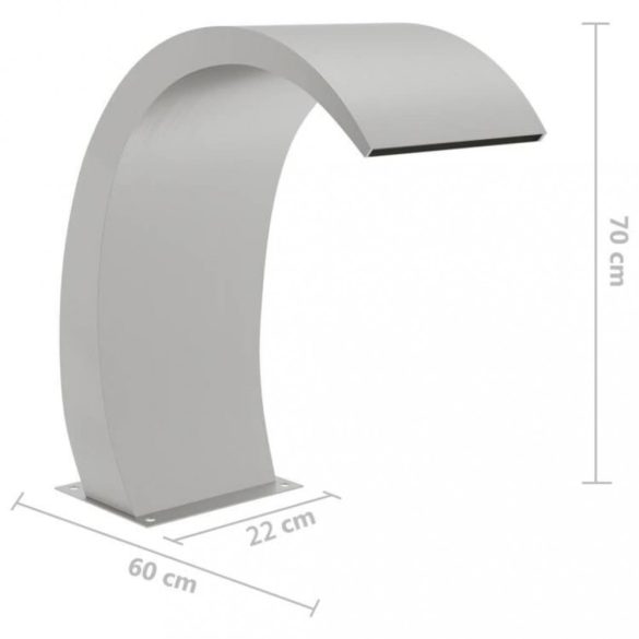 304-es rozsdamentes acél medenceszökőkút LED-ekkel 22x60x70 cm