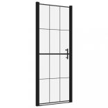 fekete edzett üveg zuhanyajtó 81 x 195 cm