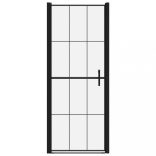 fekete edzett üveg zuhanyajtó 81 x 195 cm