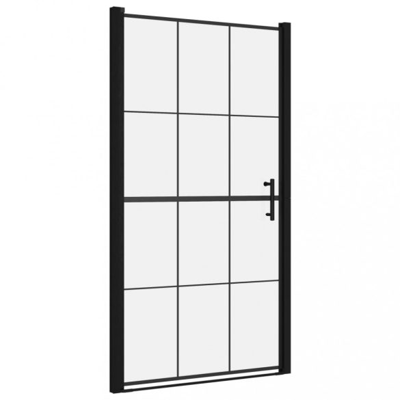 fekete edzett üveg zuhanyajtó 100 x 178 cm