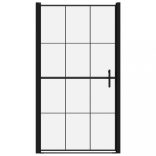 fekete edzett üveg zuhanyajtó 100 x 178 cm