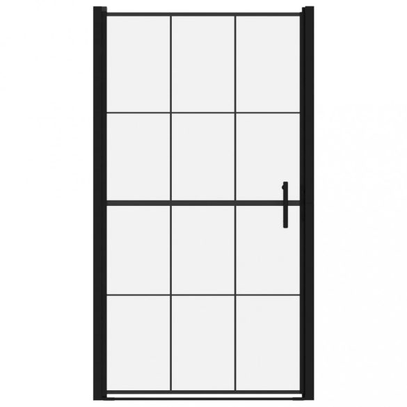 fekete edzett üveg zuhanyajtó 100 x 178 cm