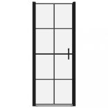 fekete edzett üveg zuhanyajtó 91 x 195 cm