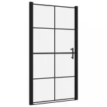 fekete edzett üveg zuhanyajtók 100 x 178 cm