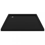 fekete négyzet alakú ABS zuhanytálca 90 x 90 cm